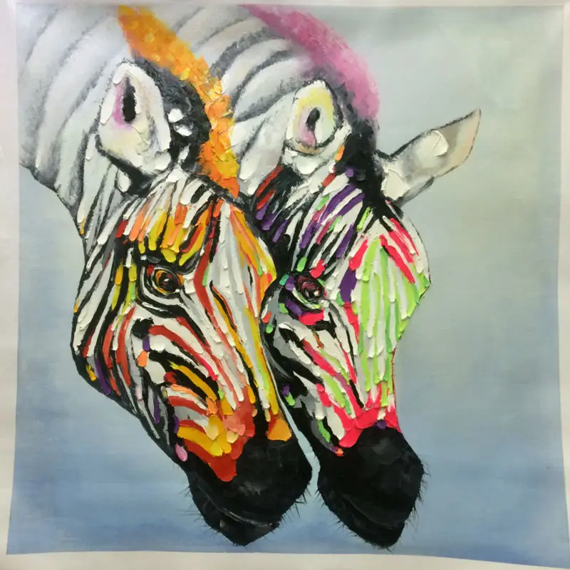 Pictate manual ulei pictura arta de Perete Moderne Imagine pentru camera de zi Animale de Culoare Zebra Tablouri Canvas decor Acasă #939