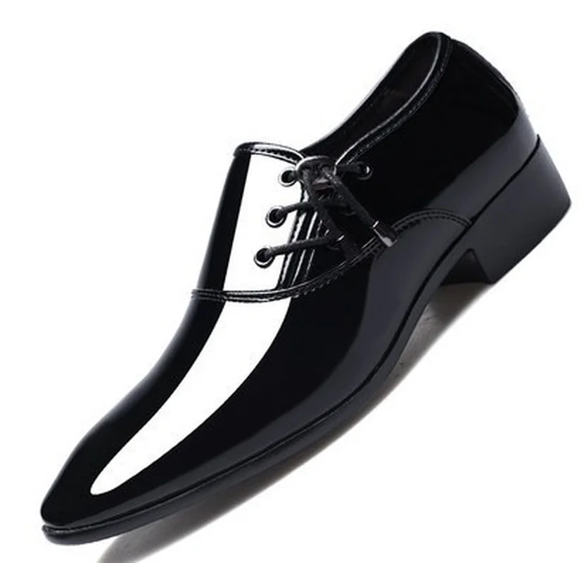 De subliniat-toe barbati pantofi de piele, oamenii de afaceri formale pantofi, coreeană stil de moda pentru bărbați strălucitor de mari dimensiuni casual pantofi de nunta
