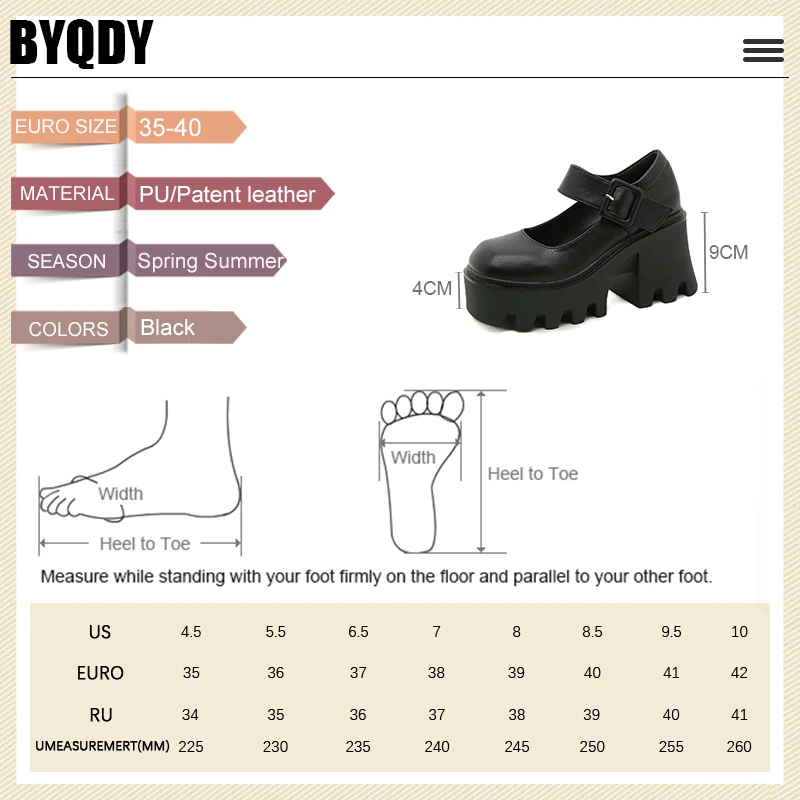 BYQDY Cap Rotund Toc Gros Cruce Bandaj Designer Platforma Pantofi Casual Ladies Mary Jane Pantofi Retro Fleac Jos o Calitate de Top