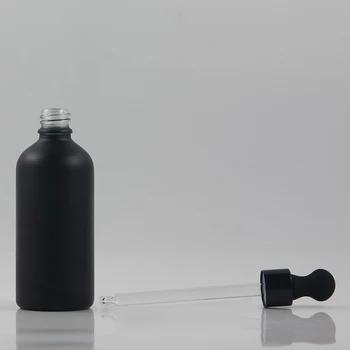 Lux subevaluate negru recipient de sticlă cu pipetă pentru eye dropper ambalaj de 100ml