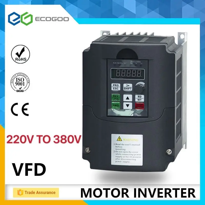 Frecvență invertor monofazat 220V convertor trifazat de 380v AC 5.5 kw 7.5 kw transformator de putere pentru motor VFD