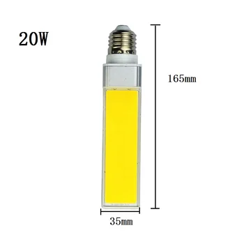 Lampada E27 G24 LED Orizontală Conectați lampa de 10W 15W 20W COB Bombillas Porumb Bec Alb Cald de lumină la fața Locului de Iluminat spoturi 10buc/lot 3