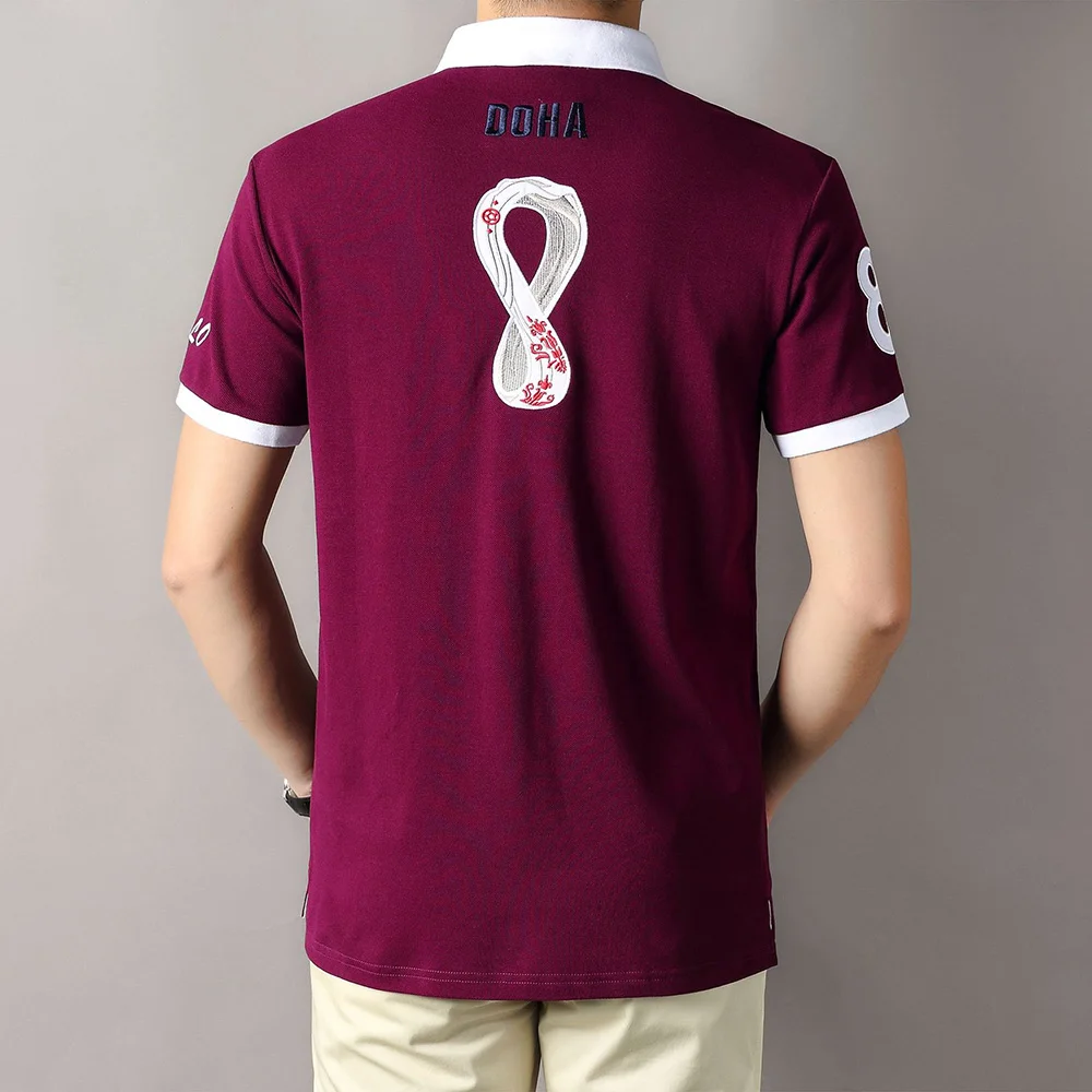 Pentru Bărbați 2021 Qatar Fotbal Sport Bumbac Vrac Plus Dimensiune 6XL Mâneci Scurte Broderie de sex Masculin ClothesTop Clasa Tricouri Polo 0