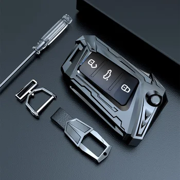 Metal Aliaj de Argint Cheie de Mașină Caz Acoperire Pentru VW Volkswagen Beetle Passat Tiguan Touran Jetta MK1-Golf MK6 GTI/Iepure/R Car Styling