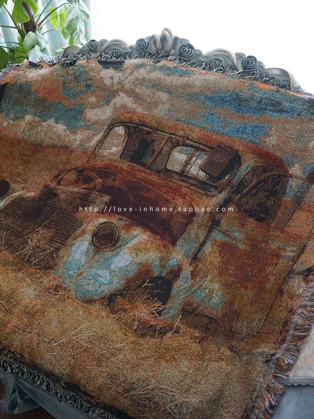 Shabby chic mașină de epocă de agrement pătură grosier de pat din bumbac acoperi canapea prosop rurale living Pâsle față-verso tapiserie Covor