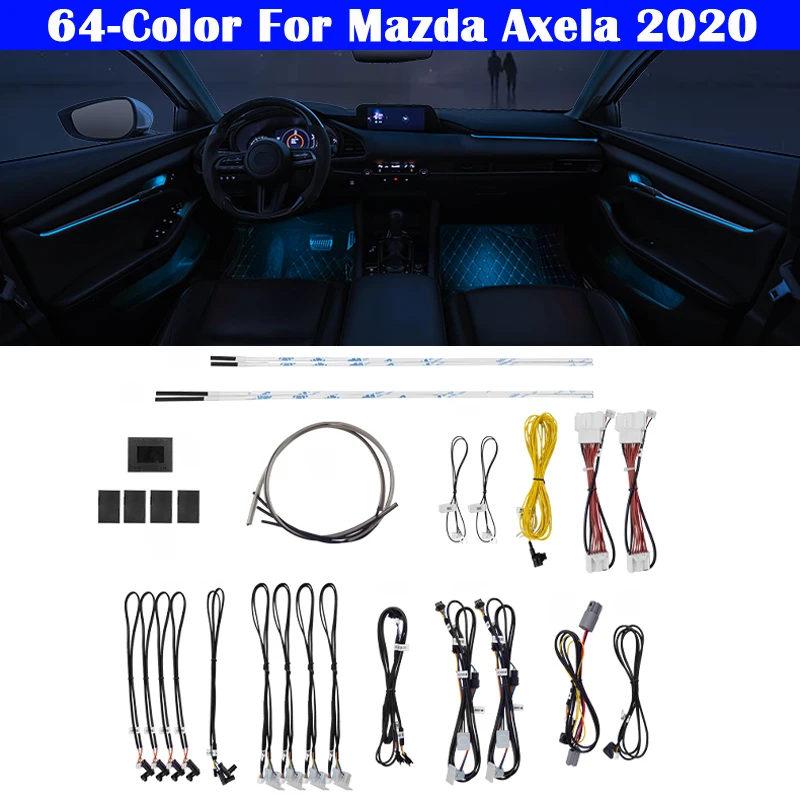 Auto Pentru Mazda 3 Axela 2017-2020 Butonul de Control Decorative de Lumină Ambientală 64-Set de Culoare de Atmosfera Lampa iluminat LED benzi 2