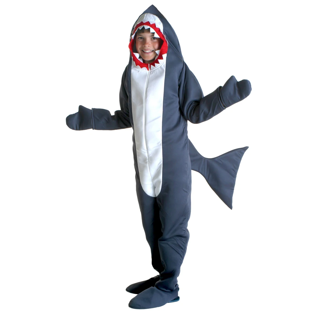 Costum De Halloween Pentru Copii De Oameni Rechin Costum Copil Gri Shark Salopeta Animal Petrecere De Ziua Adult Băieți Purim Cosplay