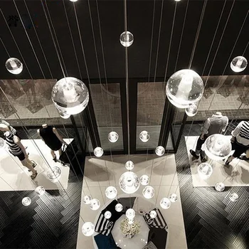 Modern glob de Cristal Candelabru LED Nordic Global de Interior Decor Scara Scara Candelabru de Iluminat Living Decor Agățat Lumini