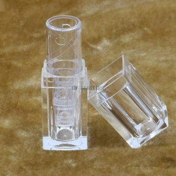 100buc/Lot mini eșantion de tub de ruj / plastic transparent ruj tub gol / 3.8 g ambalaje cosmetice