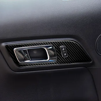 Uscat Fibra de Carbon Mașină de Usi de Interior Panou Comutator CD Cadru Acoperă Aer Condiționat Ieșire Autocolante se Potrivesc pentru Ford Mustang -2018