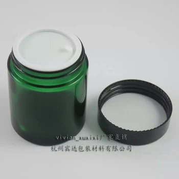 20buc en-gros 100g de sticlă verde crema borcan cu negru sau alb capac de plastic, 100 de grame de cosmetice borcan, 100ml crema masca container