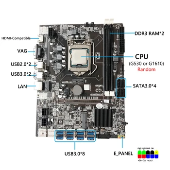 B75USB-BTC B75 Chip Miniere Placa de baza 8xUSB3.0 la PCI-E cu LGA 1155 PROCESOR Placa Suporta Instrumente pentru BTC ETH Miner