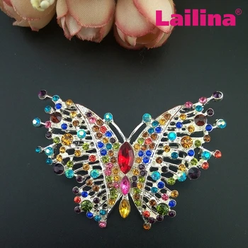 Custome Colorate Stras Fluture Broșă Pin, animale brosa Bijuterii accesorii de îmbrăcăminte Cadou pentru Femei 0