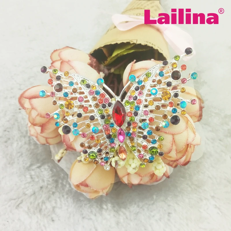 Custome Colorate Stras Fluture Broșă Pin, animale brosa Bijuterii accesorii de îmbrăcăminte Cadou pentru Femei 1