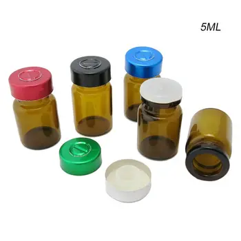 500pcs/lot 5 ml Injecție Sticlă Flacoane din Sticlă brună cu Cauciuc&aAluminum Flip Capac pentru Medicamentul Lichid