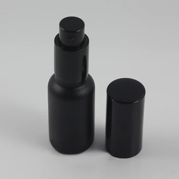 En-gros de 50pcs din sticlă a 20 ml negru frost gol lotiune crema flacon cu pompa neagra,20ml cosmetice lotiune de sticlă pentru cremă lichid