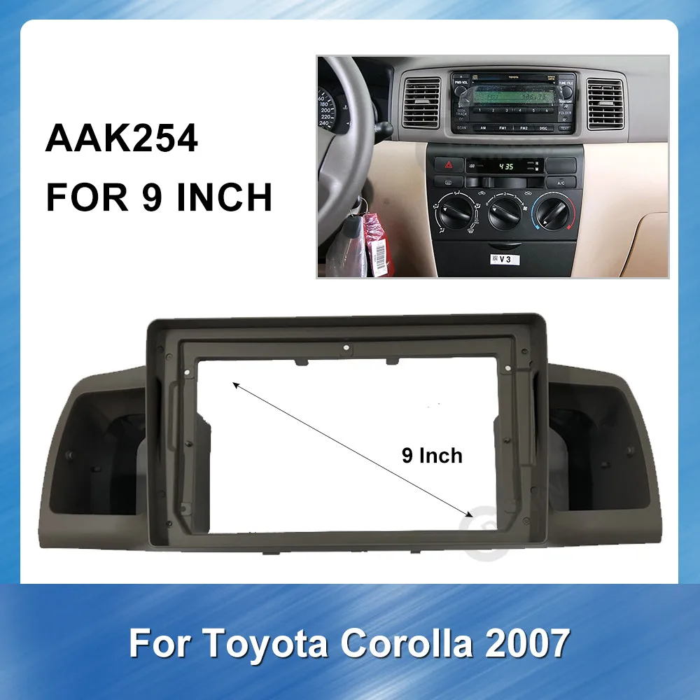 9 Inch Auto 2din Radio Multimedia fascia Pentru TOYOTA Corolla 2007 Masina Dvd Cadru Adaptor În Panoul de bord de Montare Instalare