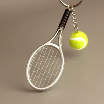 RE 100buc/lot en-gros de promovare racheta de tenis cheie lanț sport breloc racheta de tenis cheie inel cheie titular