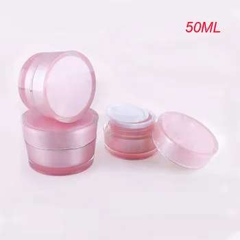 50g acrilic ROZ con-forma de crema borcan cu linie de argint container cosmetice crema borcan Ambalaje Cosmetice Cosmetice Borcan