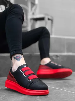 BOA de Cauzalitate Barbati Pantofi 3 Bantlı Legenda Negru Culoare Roșu de Bază de Mare Design Original, Elegant Arătos Moda Primavara-Vara BA0029