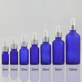 Gol albastru de sticlă mată dropper sticle de 10 ml cu ridicata,ulei esential de containere cosmetice