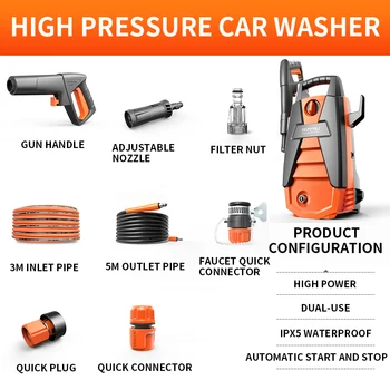 De înaltă presiune mașini de spălat de uz casnic 220v mașină de spălat pompa de apa masina de spalat automata portabil pistol cu apa masina de spalat 2