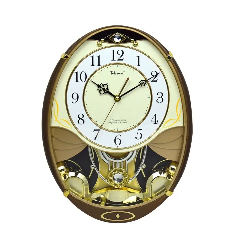 Lux Ceas De Perete Aur Living Pendul Ceasuri De Perete, Ceasuri Decor Acasă De Muzică Swing Mecanism De Ceas Zegar Cadou