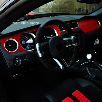 Piele De Căprioară De Bord Consola Centrala Capac Decorativ Benzi Autocolante Auto Pentru Ford Mustang 2010-Interior Modificat Accesorii 0