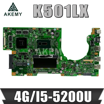 AKEMY Pentru ASUS K501LX K501LB K501L laptop placa de baza K501LX K501LB placa de baza rev2.0 i5-5200U procesor GT950M 4GB RAM
