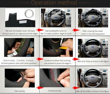 DIY Anti-Alunecare, Rezistent la Uzura Capac Volan Pentru Mitsubishi Pajero Vechi Pajero Sport Masina Decoratiuni Interioare