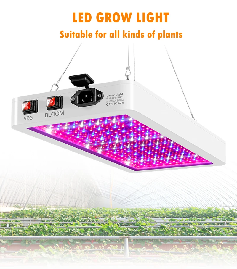 Phytolamp 85-265V 2000W UE/SUA Plug 2835Smd Full Spectrum Led-uri Cresc Lampa rezistent la apa Pentru Plante de Interior, Flori de Iluminat cu efect de Seră 4