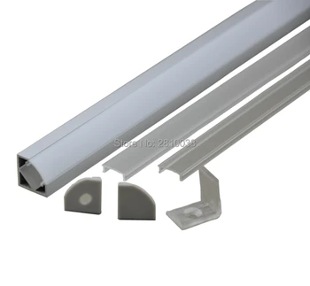 100 X 1M Seturi/Lot formă de V, profil de aluminiu benzi cu led-uri de lumină și led alu colț de lumină pentru Dulap sau bucătărie lampă cu led-uri
