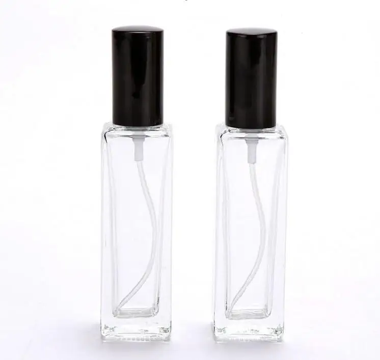 20ml Pătrat de Sticlă Capac Negru Spray Parfum Sticlă Goală de Distribuire Portabil Flacoane de Sticla en-Gros 0