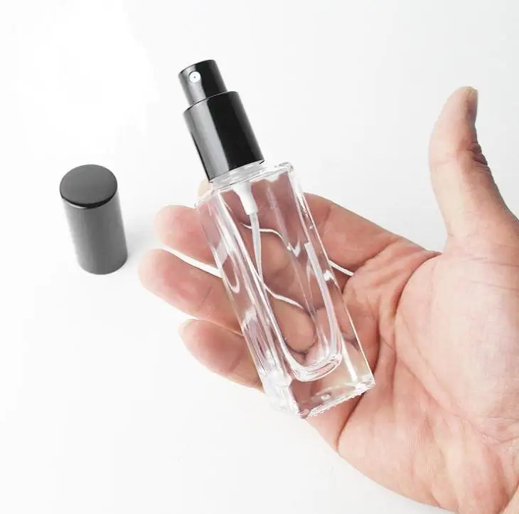 20ml Pătrat de Sticlă Capac Negru Spray Parfum Sticlă Goală de Distribuire Portabil Flacoane de Sticla en-Gros 4