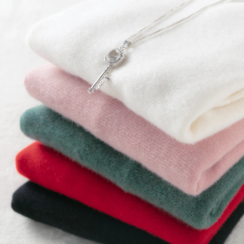Pure V-neck pulover femei toamna/iarna pulover vrac exterior purta unda picătură de umăr tricot bottom tricou