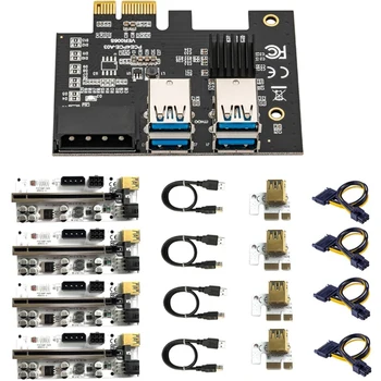4buc PCI-E 1X la 16X Coloană VER010X Card Adaptor PCIE de la 1 la 4 Slot Extender 4 Port Card de Multiplicare pentru Bitcoin BTC Miner 2