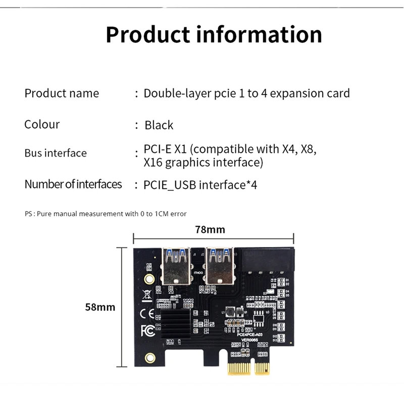 4buc PCI-E 1X la 16X Coloană VER010X Card Adaptor PCIE de la 1 la 4 Slot Extender 4 Port Card de Multiplicare pentru Bitcoin BTC Miner 3