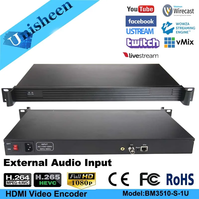 H. 265 HEVC MPEG-4 AVC/H. 264 HD SDI Video Encoder HDMI Transmițător Difuzat live encoder H264 encoder 0