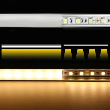 10buc 1m condus profil de aluminiu pentru 5050 5630 5730 2835 3538 bară rigidă cabinet de lumină benzi de locuințe canal cu capac de capat clip