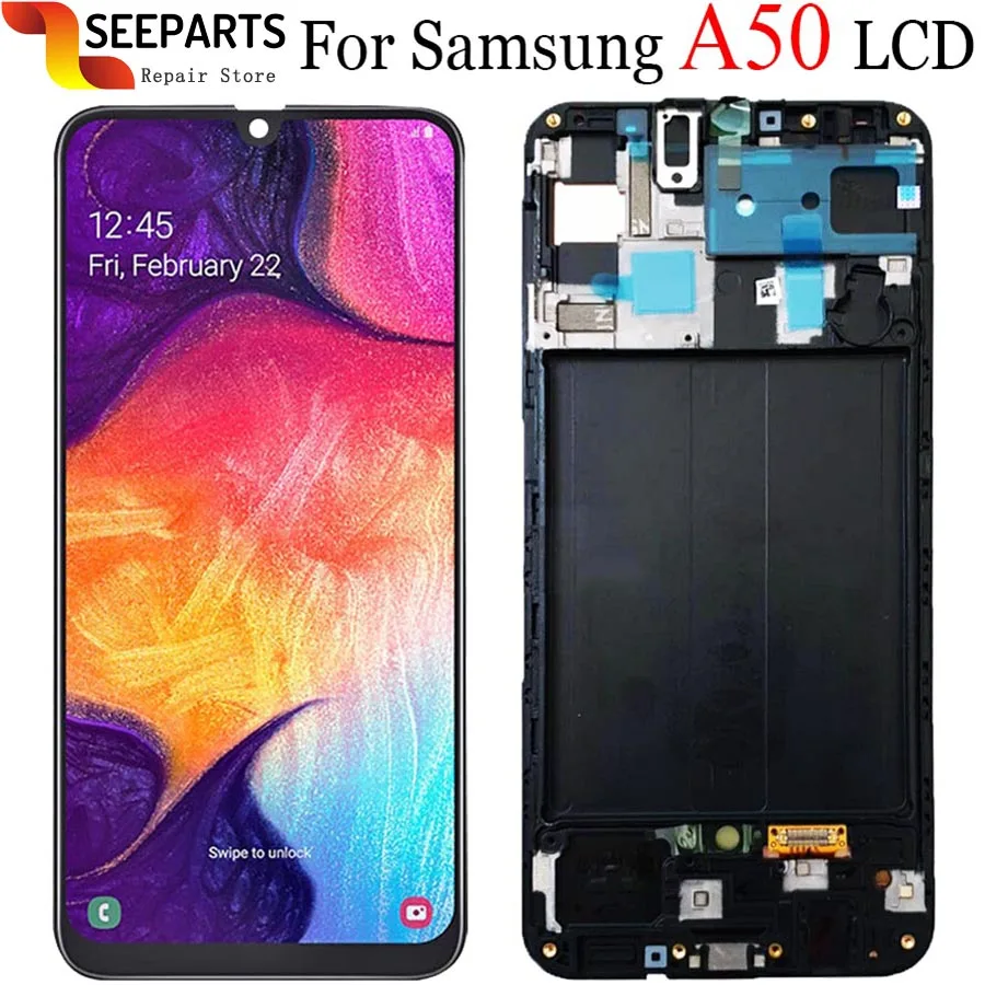 Pentru Samsung Galaxy A50 SM-A505FN/DS A505F/DS A505 Display LCD Touch Screen Digitizer Asamblare Cu Rama Pentru Samsung A50 lcd
