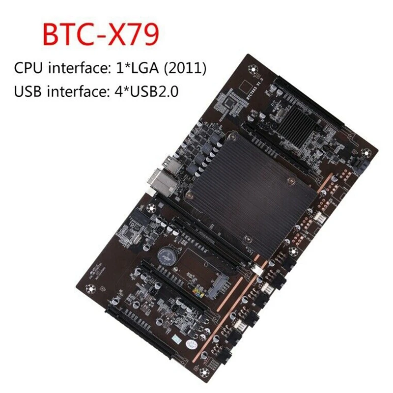 X79 H61 BTC Mining Placa de baza cu E5 2609 CPU RECC 4GB de Memorie DDR3 SSD 120G+Ventilator 5X PCI-E Sprijin 3060 3070 3080 GPU