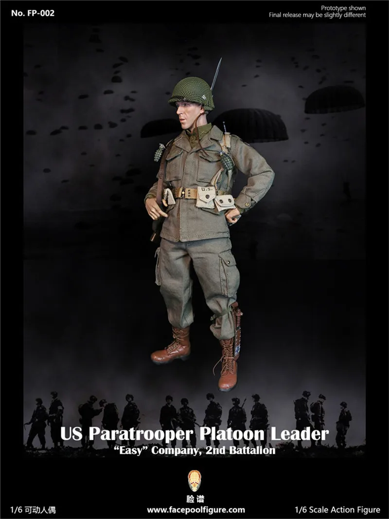 1:6 Facepoolfigure FP002A NE Parașutist comandant de Pluton la Compania Soldat Jucărie De Colecție În Stoc