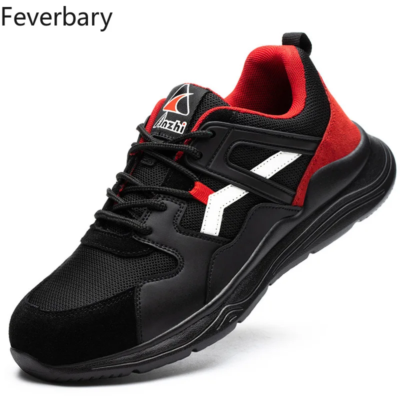 Feverbary Bărbați Femei Usoare Pantofi de protecție Anti-puncție Indestructibil Steel Toe de Muncă Adidași pentru Drumeții Anti-sparge Cizme