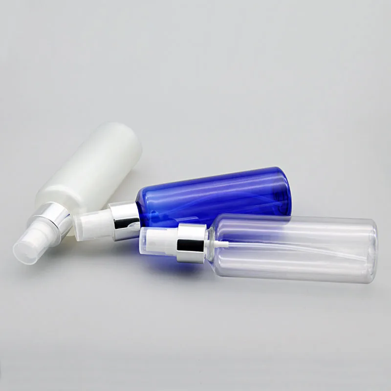 40pcs 150ml Clar Blue Pearl din Plastic Argintiu Spray Sticle de Parfum Goale Cosmetice de Stocare Containere de Apă Toner Banca 1