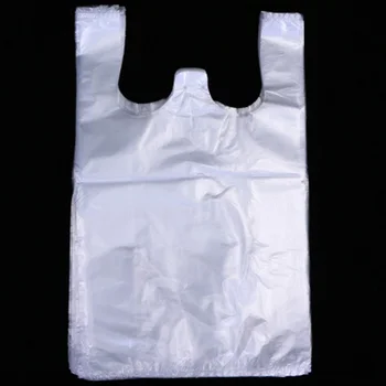 1000pcs pungă de plastic Transparent, ambalaje alimentare sac vesta pungă de cumpărături supermarket sac de ambalare sac 3