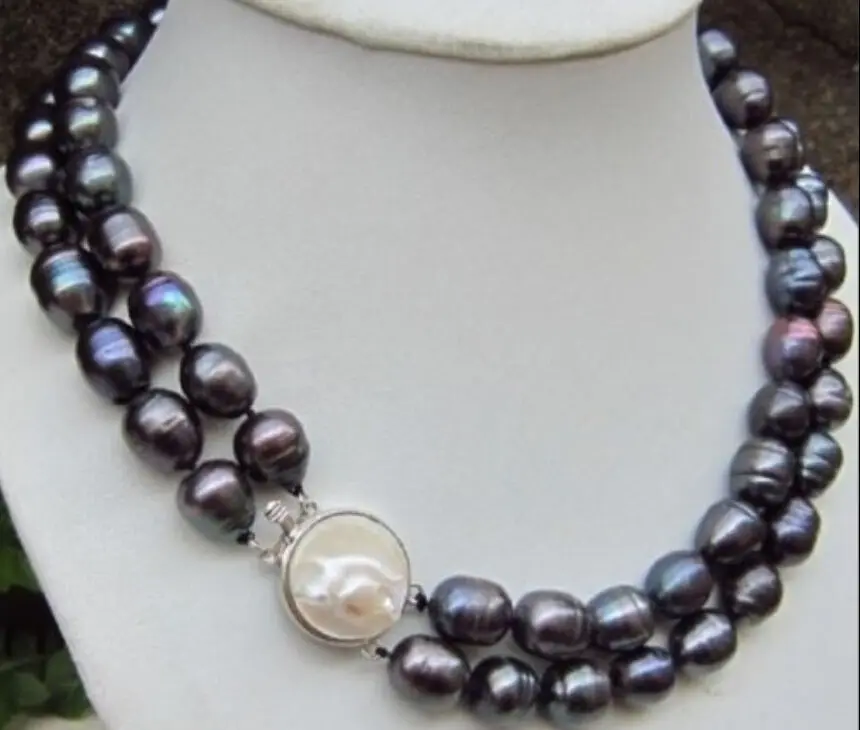 Foarte frumoasa tahitian 11-13mm neagra baroc, colier de perle 18