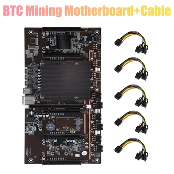 H61 X79 BTC Mining Placa de baza cu 5X8Pin la Dual 8pini prin Cablu 5X PCI-E 8X LGA 2011 DDR3 Suport 3060 3080 GPU pentru BTC