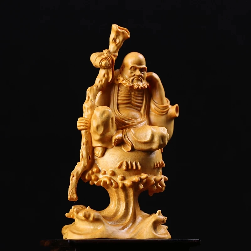 CCZHIDAO Opt Zei 13CM Lemn Dharma Zen Statuie Manual Sculptura Longevitate Binecuvântare Cadou din Lemn de Colectare