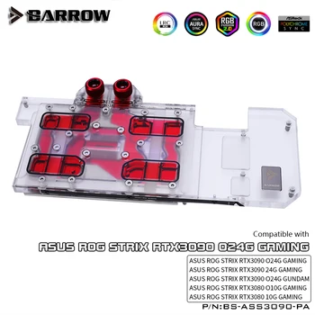 BARROW acoperire Completă a Apei Bloc utilizare pentru ASUS ROG STRIX RTX 3090/3080 JOCURI GPU Suport pentru Card Original Backplate 5V Header-RGB