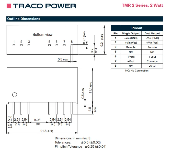 10buc/Lot TMR-2410 RMN 2410 Non-Izolate DC/DC Converter 3.3 V, 1.7 W Ieșire-3.3 V-500mA intrare-18V-36V